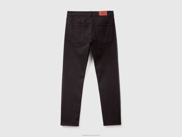 Heren Benetton slimfit jeans met vijf zakken zwart 4R624680
