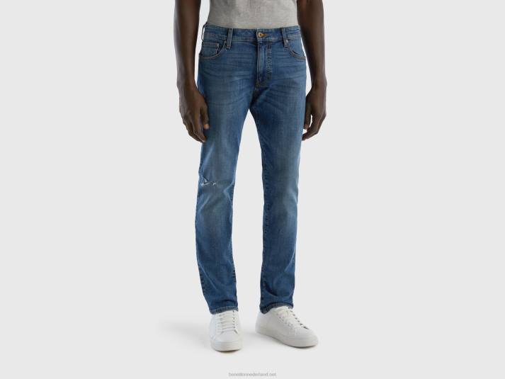 Heren Benetton stretch slim fit jeans donkerblauw 4R624668
