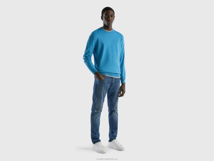 Heren Benetton stretch slim fit jeans donkerblauw 4R624668