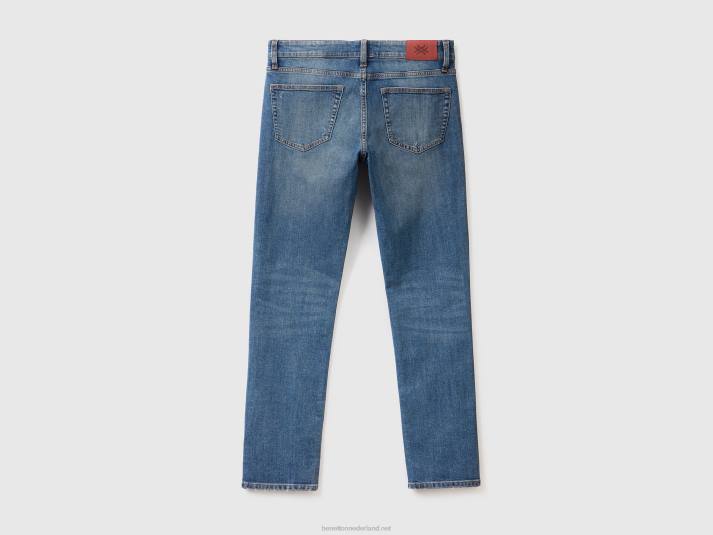 Heren Benetton stretch slim fit jeans donkerblauw 4R624668