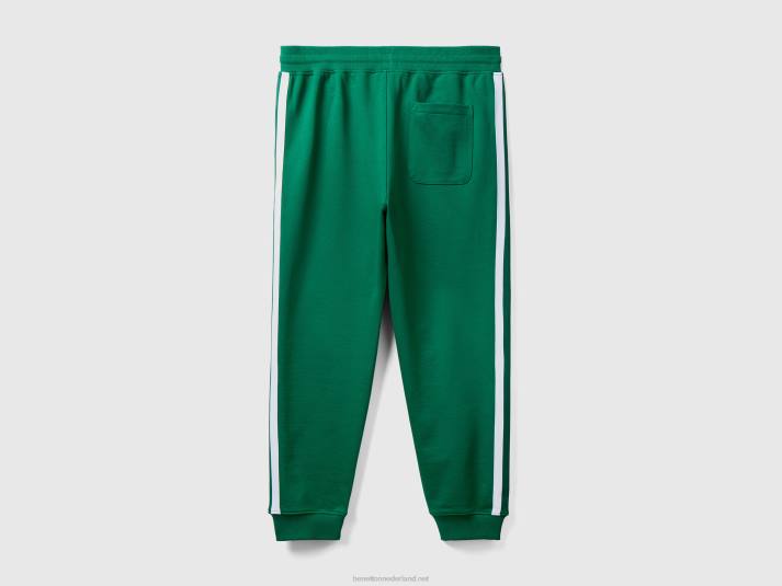 Heren Benetton joggingbroek met zijbanden donkergroen 4R621424