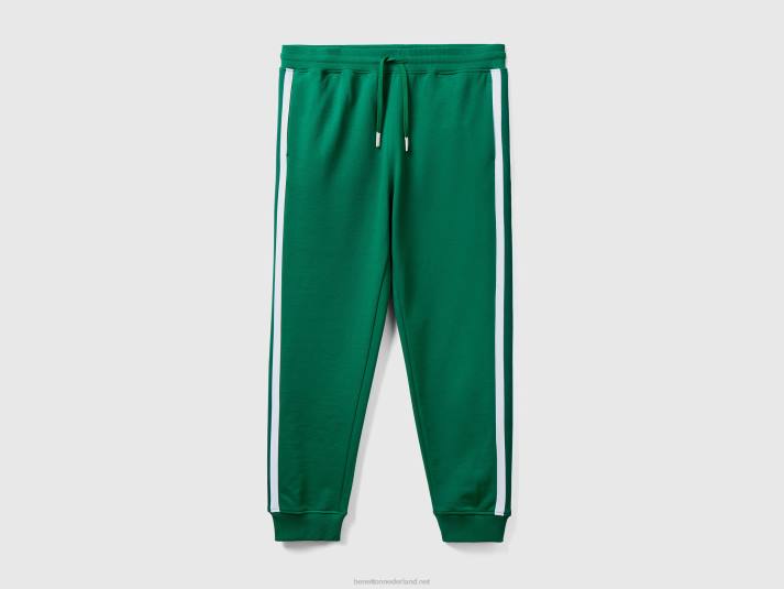 Heren Benetton joggingbroek met zijbanden donkergroen 4R624637