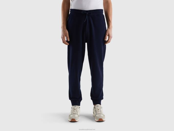 Heren Benetton joggingbroek van 100% katoen donkerblauw 4R621425
