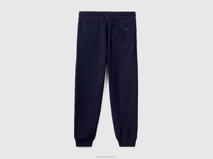 Heren Benetton joggingbroek van 100% katoen donkerblauw 4R621425