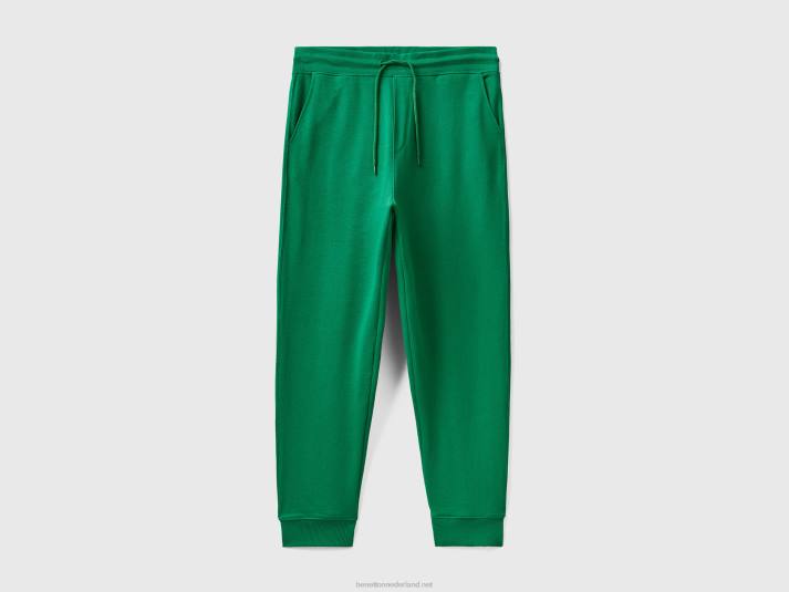 Heren Benetton joggingbroek van 100% katoen donkergroen 4R621434