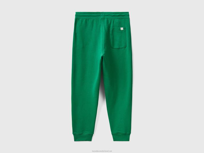 Heren Benetton joggingbroek van 100% katoen donkergroen 4R621434