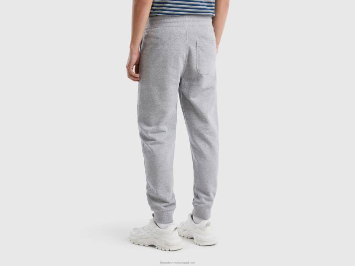 Heren Benetton joggingbroek van 100% katoen lichtgrijs 4R624630