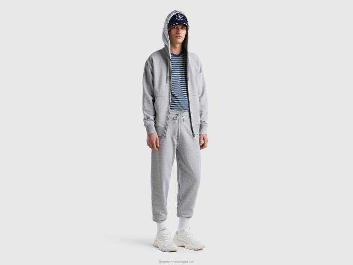 Heren Benetton joggingbroek van 100% katoen lichtgrijs 4R624630