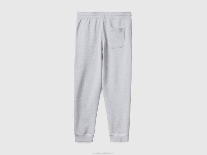 Heren Benetton joggingbroek van 100% katoen lichtgrijs 4R624630
