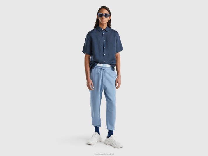 Heren Benetton joggingbroek van 100% katoen luchtmacht blauw 4R621439
