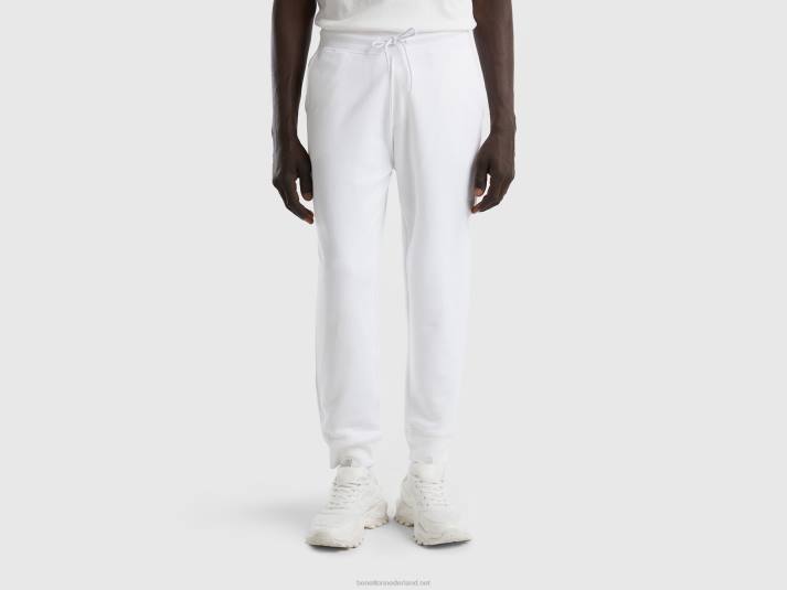 Heren Benetton joggingbroek van 100% katoen wit 4R624641