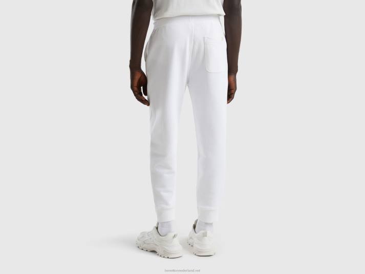 Heren Benetton joggingbroek van 100% katoen wit 4R624641