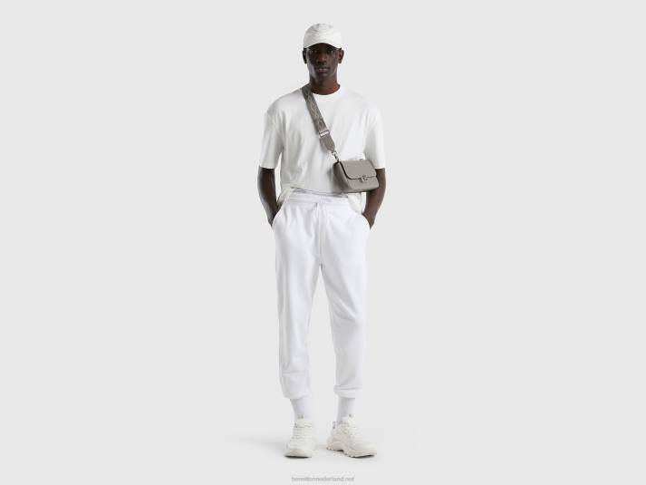Heren Benetton joggingbroek van 100% katoen wit 4R624641