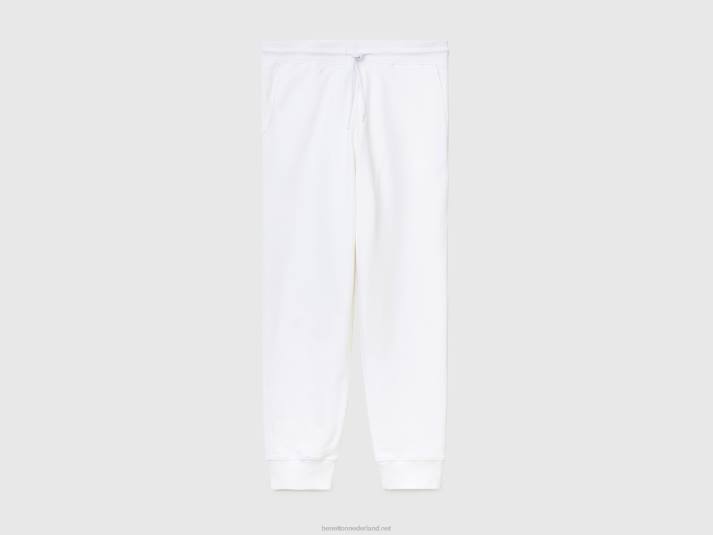 Heren Benetton joggingbroek van 100% katoen wit 4R624641