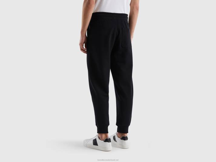 Heren Benetton joggingbroek van 100% katoen zwart 4R624638