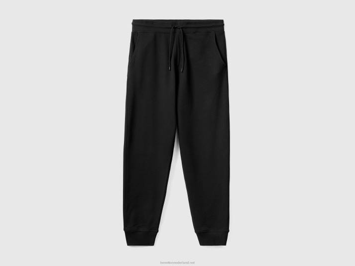 Heren Benetton joggingbroek van 100% katoen zwart 4R624638