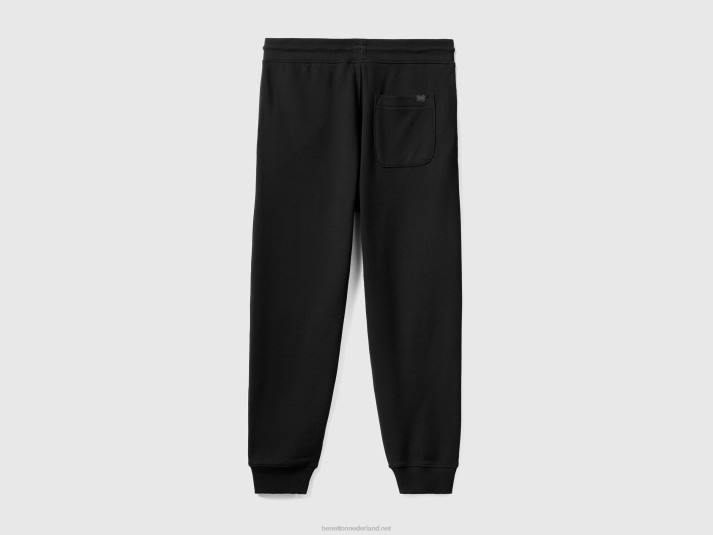 Heren Benetton joggingbroek van 100% katoen zwart 4R624638