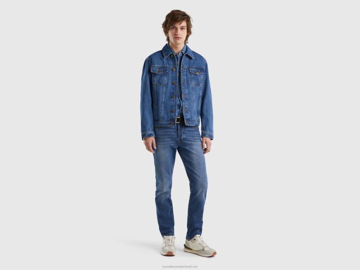 Heren Benetton Denim jack van 100% katoen blauw 4R621193