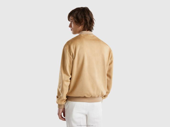 Heren Benetton bomberjack in suède-look kameel 4R621196