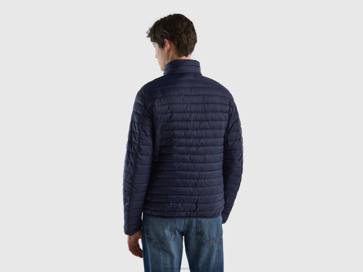 Heren Benetton gewatteerd jack met gerecyclede watten donkerblauw 4R624436
