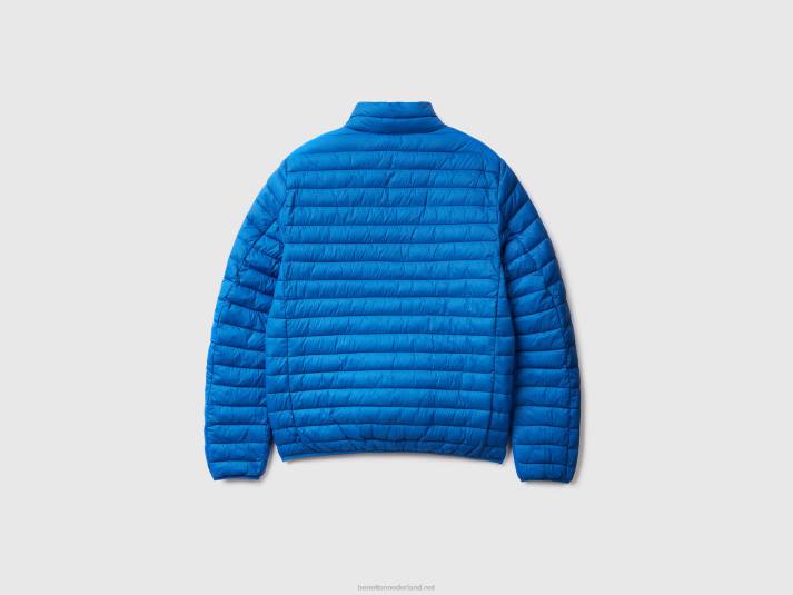 Heren Benetton gewatteerd jack met gerecyclede watten lichtblauw 4R624430