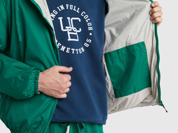 Heren Benetton jack van gerecycled nylon donkergroen 4R624427