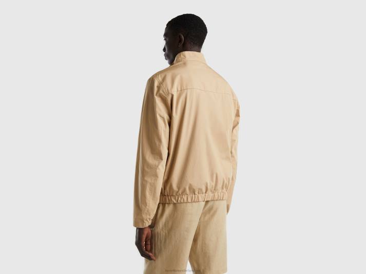 Heren Benetton lichtgewicht jack met ritssluiting beige 4R621187
