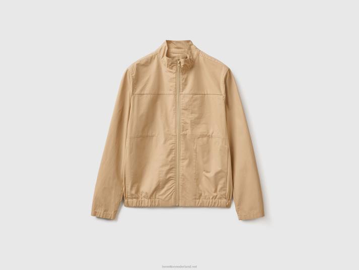 Heren Benetton lichtgewicht jack met ritssluiting beige 4R621187