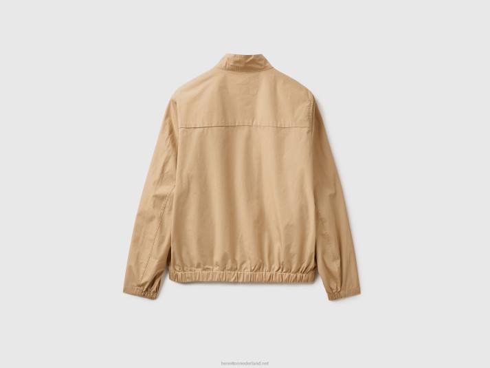 Heren Benetton lichtgewicht jack met ritssluiting beige 4R621187
