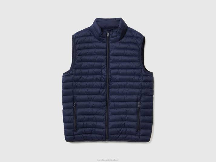 Heren Benetton mouwloos pufferjack met gerecyclede watten donkerblauw 4R621192