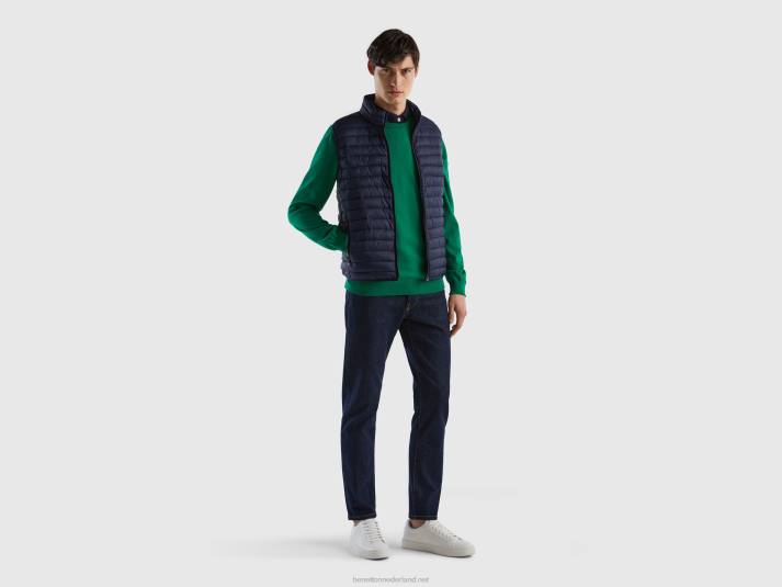 Heren Benetton mouwloos pufferjack met gerecyclede watten donkerblauw 4R624433
