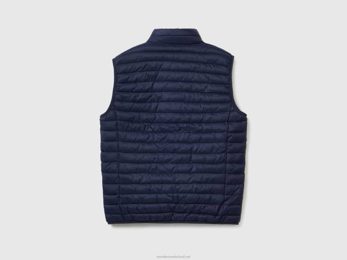 Heren Benetton mouwloos pufferjack met gerecyclede watten donkerblauw 4R624433