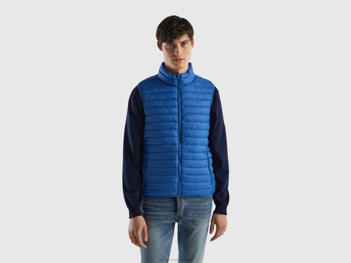 Heren Benetton mouwloos pufferjack met gerecyclede watten lichtblauw 4R624424