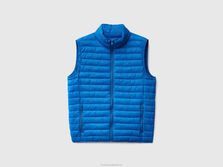 Heren Benetton mouwloos pufferjack met gerecyclede watten lichtblauw 4R624424