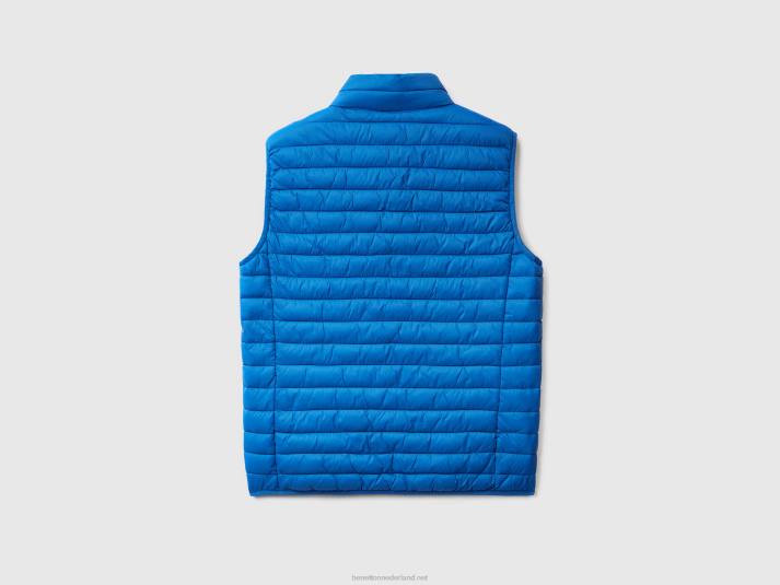 Heren Benetton mouwloos pufferjack met gerecyclede watten lichtblauw 4R624424