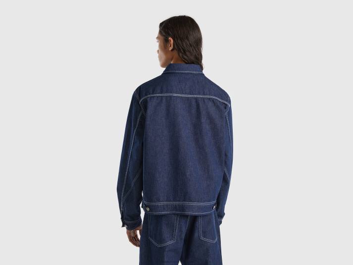 Heren Benetton ruiterjack met ritssluiting donkerblauw 4R624431