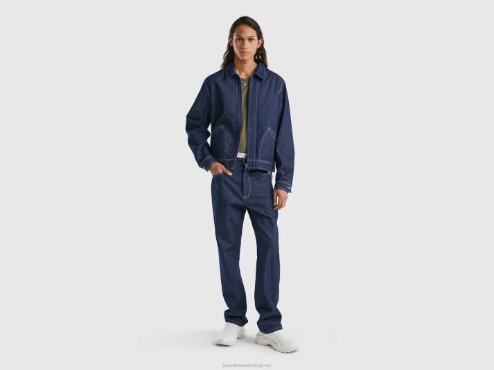 Heren Benetton ruiterjack met ritssluiting donkerblauw 4R624431