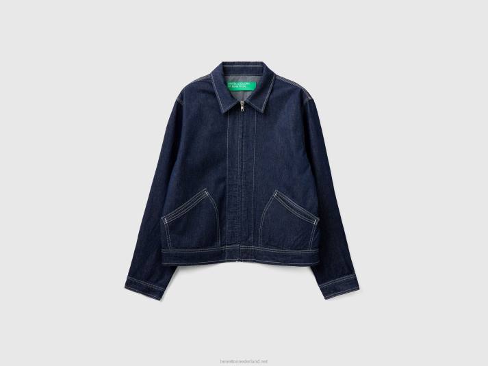 Heren Benetton ruiterjack met ritssluiting donkerblauw 4R624431