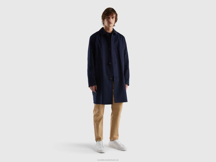Heren Benetton jas gevoerd met katoen donkerblauw 4R624434