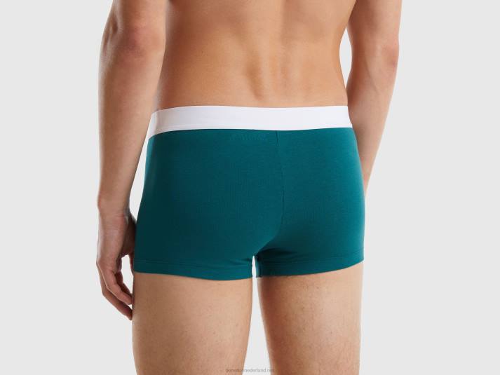 Heren Benetton boxershorts van biologisch stretchkatoen donkergroen 4R621591