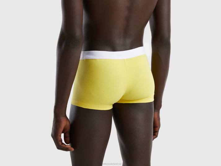 Heren Benetton boxershorts van biologisch stretchkatoen geel 4R624701