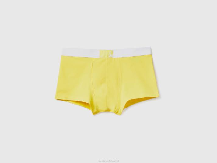 Heren Benetton boxershorts van biologisch stretchkatoen geel 4R624701
