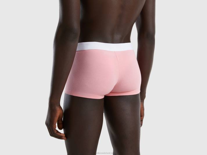 Heren Benetton boxershorts van biologisch stretchkatoen roze 4R624698
