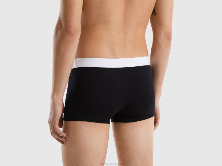Heren Benetton boxershorts van biologisch stretchkatoen zwart 4R621607