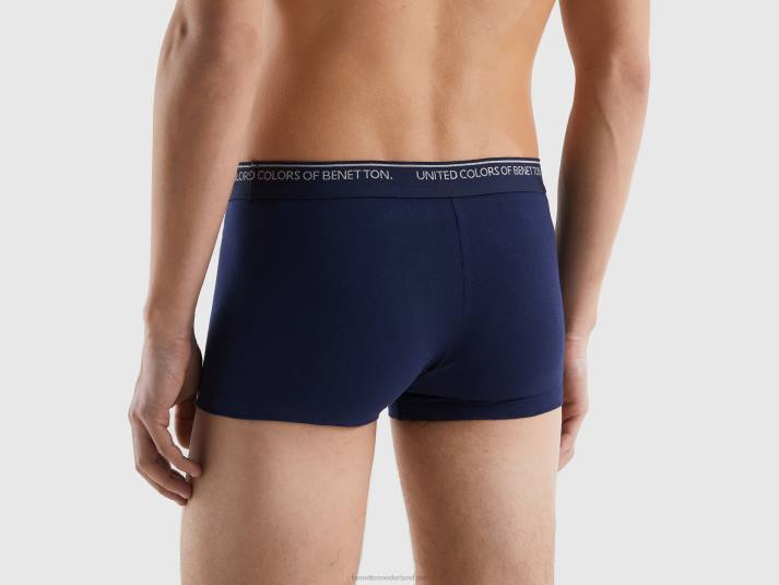 Heren Benetton getailleerde boxershort van biologisch katoen donkerblauw 4R624727