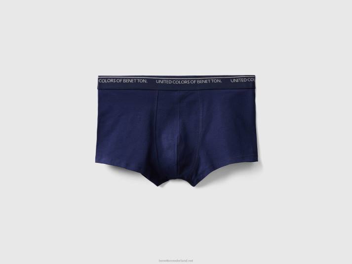 Heren Benetton getailleerde boxershort van biologisch katoen donkerblauw 4R624727