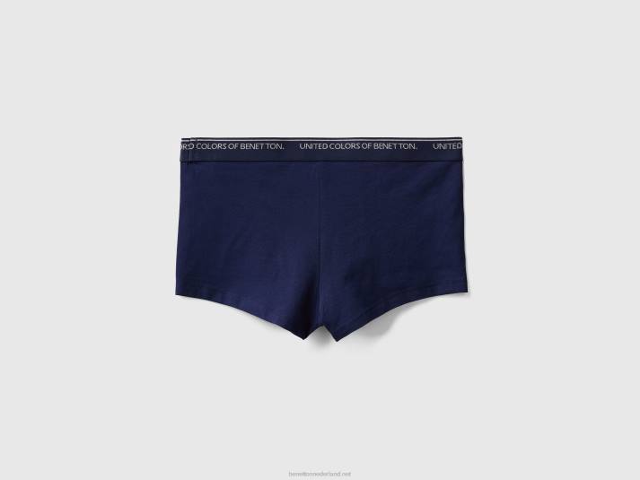 Heren Benetton getailleerde boxershort van biologisch katoen donkerblauw 4R624727