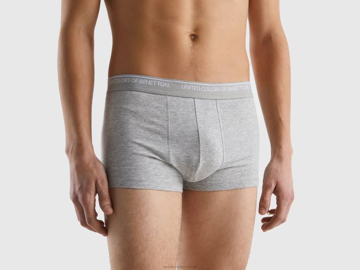 Heren Benetton getailleerde boxershort van biologisch katoen lichtgrijs 4R624733