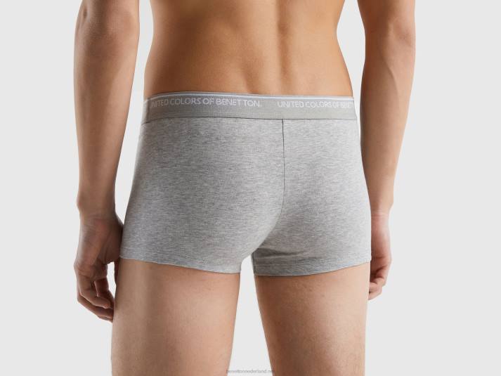 Heren Benetton getailleerde boxershort van biologisch katoen lichtgrijs 4R624733