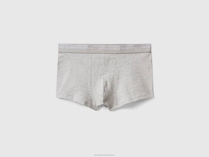 Heren Benetton getailleerde boxershort van biologisch katoen lichtgrijs 4R624733